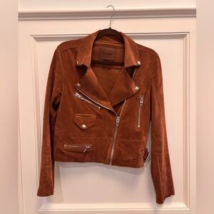 Blank NYC Cognac Suede Biker Jacket